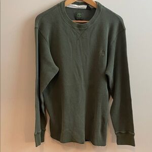 Timberland Men's Olive Crewneck Waffle Knit Sweater